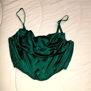 Emerald Green Satin Camisole
